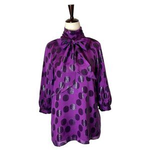 Purple Polka Dot Women's Top